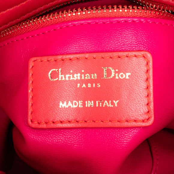 Pre-Loved Dior Mini Bicolor Lambskin Cannage Lady Dior - Picture 5 of 11